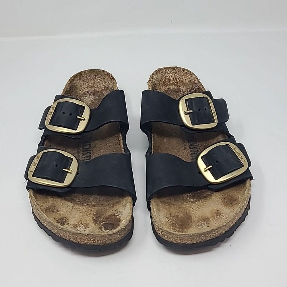 BIRKENSTOCK Arizona Big Buckle Sandals Black Women Size 40 Slides Casual Comfort